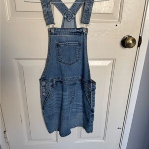 Casual Blue Denim Overall Dress